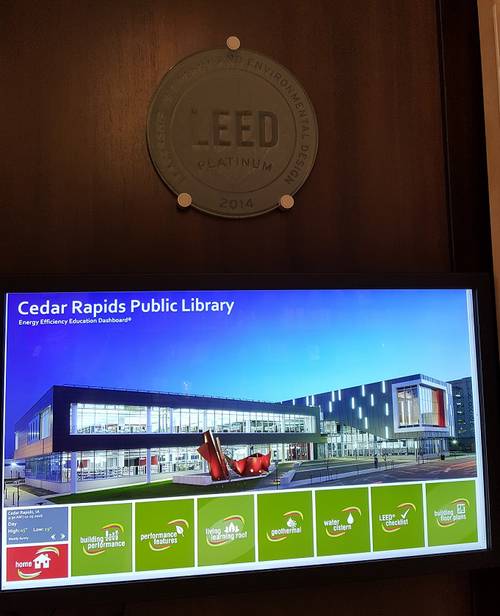 <p>The Cedar Rapids Downtown Library is LEED Platinum certified.</p>