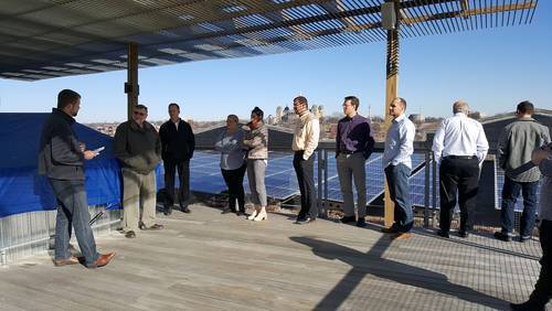 <p>Blackbird Investments remodeled Market One. It is currently seeking LEED Platinum status.</p>
<p>A rooftop patio was added during the remodeling of the building. The views of Des Moines are amazing from here.</p>