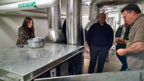 <p>Members got to look at the enthalpy wheel in addition to seeing and discussing the geothermal system used at the museum.</p>